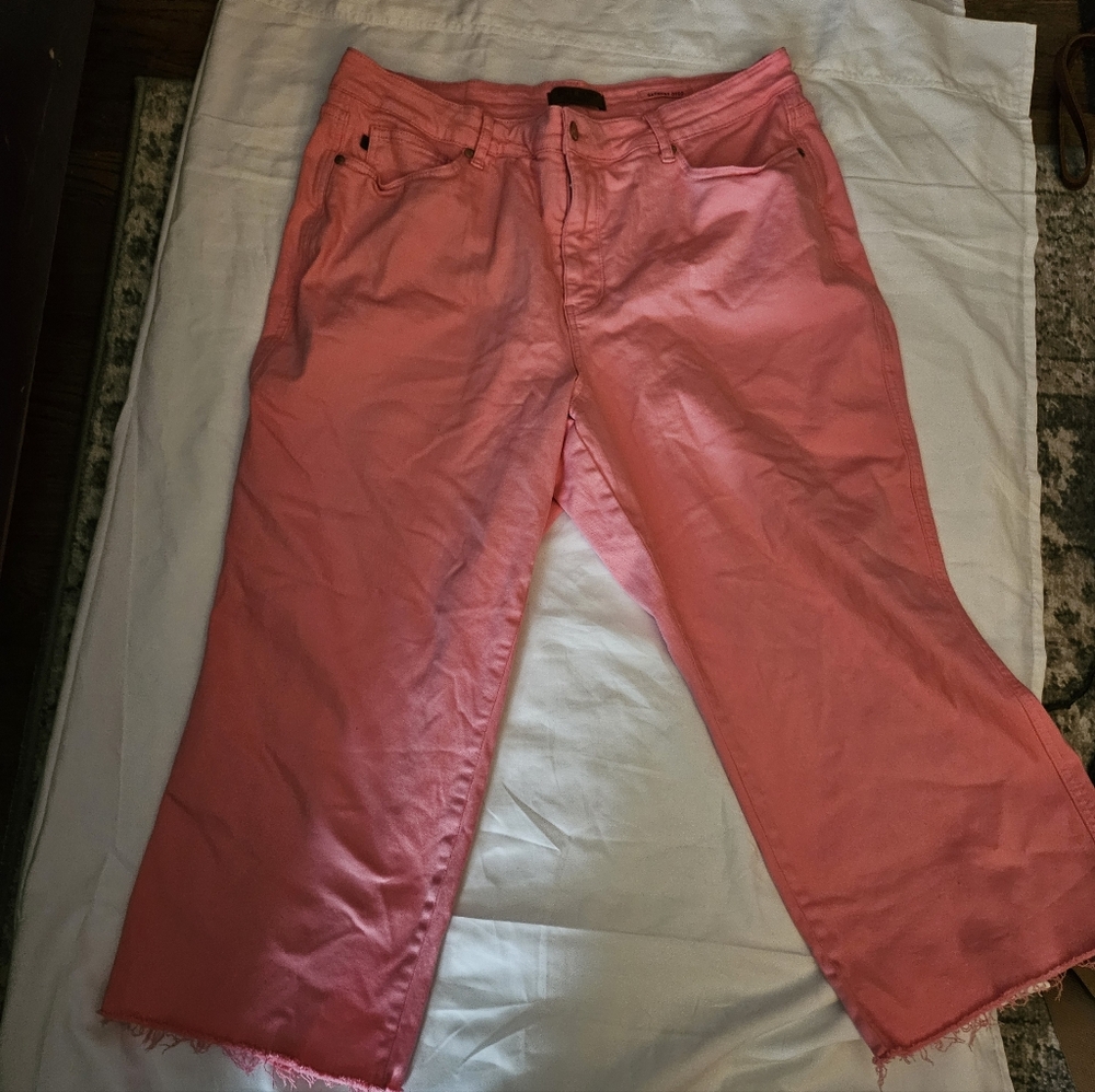 Judy Blue Garment Dyed Pink Cropped Jeans Size 20W